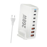 Maxbell 268W USB C Charger PD Charger 8 Ports Desktop Adapter USB C Charging Station White