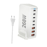Maxbell 268W USB C Charger PD Charger 8 Ports Desktop Adapter USB C Charging Station White