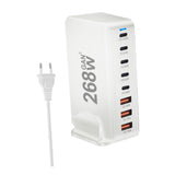 Maxbell 268W USB C Charger PD Charger 8 Ports Desktop Adapter USB C Charging Station White
