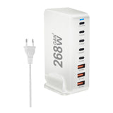 Maxbell 268W USB C Charger PD Charger 8 Ports Desktop Adapter USB C Charging Station White