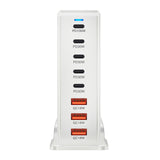 Maxbell 268W USB C Charger PD Charger 8 Ports Desktop Adapter USB C Charging Station White