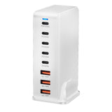 Maxbell 268W USB C Charger PD Charger 8 Ports Desktop Adapter USB C Charging Station White