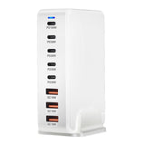 Maxbell 268W USB C Charger PD Charger 8 Ports Desktop Adapter USB C Charging Station White