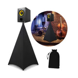 Maxbell DJ Light Speaker Stand Cover Lighting Tripod Stand Scrim for Events Weddings Black 3 Sides