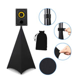 Maxbell DJ Light Speaker Stand Cover Lighting Tripod Stand Scrim for Events Weddings Black 3 Sides