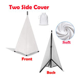 Maxbell DJ Light Speaker Stand Cover Lighting Tripod Stand Scrim for Events Weddings White 2 Sides