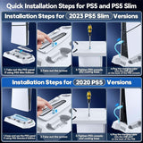 Maxbell Charging Stand with Cooling Fan for PS5 Slim Adjustable Fan Charging Station White