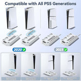 Maxbell Charging Stand with Cooling Fan for PS5 Slim Adjustable Fan Charging Station White