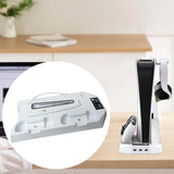 Maxbell Charging Stand with Cooling Fan for PS5 Slim Adjustable Fan Charging Station White