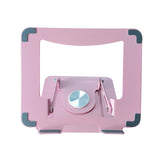 Maxbell Folding Laptop Stand Bracket Computer Notebook Stand Rotatable Base Portable Pink