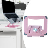 Maxbell Folding Laptop Stand Bracket Computer Notebook Stand Rotatable Base Portable Pink