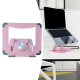 Maxbell Folding Laptop Stand Bracket Computer Notebook Stand Rotatable Base Portable Pink