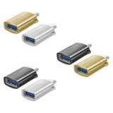Maxbell 2 Pieces USB C Splitter Audio Output Laptop Splitter Easy to Use USB 3.0 Hub gold and silver