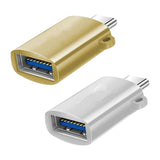 Maxbell 2 Pieces USB C Splitter Audio Output Laptop Splitter Easy to Use USB 3.0 Hub gold and silver