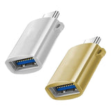 Maxbell 2 Pieces USB C Splitter Audio Output Laptop Splitter Easy to Use USB 3.0 Hub gold and silver