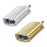 Maxbell 2 Pieces USB C Splitter Audio Output Laptop Splitter Easy to Use USB 3.0 Hub gold and silver