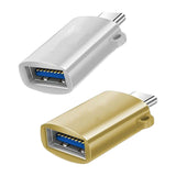 Maxbell 2 Pieces USB C Splitter Audio Output Laptop Splitter Easy to Use USB 3.0 Hub gold and silver