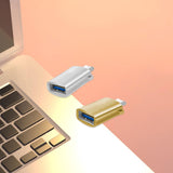 Maxbell 2 Pieces USB C Splitter Audio Output Laptop Splitter Easy to Use USB 3.0 Hub gold and silver
