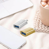 Maxbell 2 Pieces USB C Splitter Audio Output Laptop Splitter Easy to Use USB 3.0 Hub gold and silver