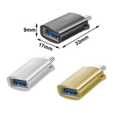 Maxbell 2 Pieces USB C Splitter Audio Output Laptop Splitter Easy to Use USB 3.0 Hub gold and silver