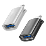 Maxbell 2 Pieces USB C Splitter Audio Output Laptop Splitter Easy to Use USB 3.0 Hub black and silver