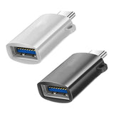 Maxbell 2 Pieces USB C Splitter Audio Output Laptop Splitter Easy to Use USB 3.0 Hub black and silver