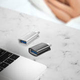 Maxbell 2 Pieces USB C Splitter Audio Output Laptop Splitter Easy to Use USB 3.0 Hub black and silver