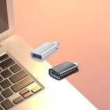 Maxbell 2 Pieces USB C Splitter Audio Output Laptop Splitter Easy to Use USB 3.0 Hub black and silver