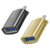 Maxbell 2 Pieces USB C Splitter Audio Output Laptop Splitter Easy to Use USB 3.0 Hub black and gold