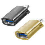 Maxbell 2 Pieces USB C Splitter Audio Output Laptop Splitter Easy to Use USB 3.0 Hub black and gold