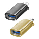 Maxbell 2 Pieces USB C Splitter Audio Output Laptop Splitter Easy to Use USB 3.0 Hub black and gold