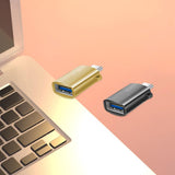 Maxbell 2 Pieces USB C Splitter Audio Output Laptop Splitter Easy to Use USB 3.0 Hub black and gold