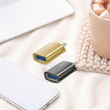 Maxbell 2 Pieces USB C Splitter Audio Output Laptop Splitter Easy to Use USB 3.0 Hub black and gold