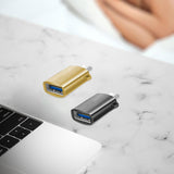 Maxbell 2 Pieces USB C Splitter Audio Output Laptop Splitter Easy to Use USB 3.0 Hub black and gold