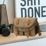 Maxbell Camera Shoulder Bag Waterproof Camera Shoulder Backpack Compact Camera Case Khaki