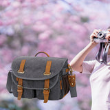 Maxbell Camera Shoulder Bag Waterproof Camera Shoulder Backpack Compact Camera Case Gray and Black