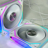 Maxbell CPU Fan 5V 3Pin ARGB High Performance for PC Chassis Silent Case Cooling Fan White Forward