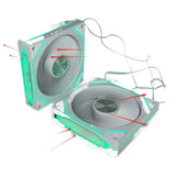 Maxbell CPU Fan 5V 3Pin ARGB High Performance for PC Chassis Silent Case Cooling Fan White Forward