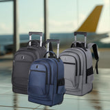 Maxbell Rolling Backpack Multifunctional Suitcase Bag for Overnight Travel Men Women Black