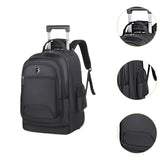 Maxbell Rolling Backpack Multifunctional Suitcase Bag for Overnight Travel Men Women Black
