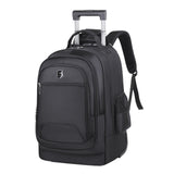 Maxbell Rolling Backpack Multifunctional Suitcase Bag for Overnight Travel Men Women Black