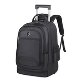 Maxbell Rolling Backpack Multifunctional Suitcase Bag for Overnight Travel Men Women Black