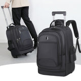 Maxbell Rolling Backpack Multifunctional Suitcase Bag for Overnight Travel Men Women Black