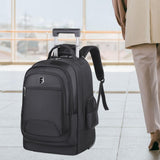 Maxbell Rolling Backpack Multifunctional Suitcase Bag for Overnight Travel Men Women Black