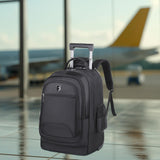 Maxbell Rolling Backpack Multifunctional Suitcase Bag for Overnight Travel Men Women Black