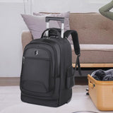 Maxbell Rolling Backpack Multifunctional Suitcase Bag for Overnight Travel Men Women Black