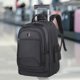 Maxbell Rolling Backpack Multifunctional Suitcase Bag for Overnight Travel Men Women Black