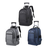 Maxbell Rolling Backpack Multifunctional Suitcase Bag for Overnight Travel Men Women Black