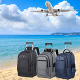 Maxbell Rolling Backpack Multifunctional Suitcase Bag for Overnight Travel Men Women Black