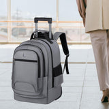 Maxbell Rolling Backpack Multifunctional Suitcase Bag for Overnight Travel Men Women Gray